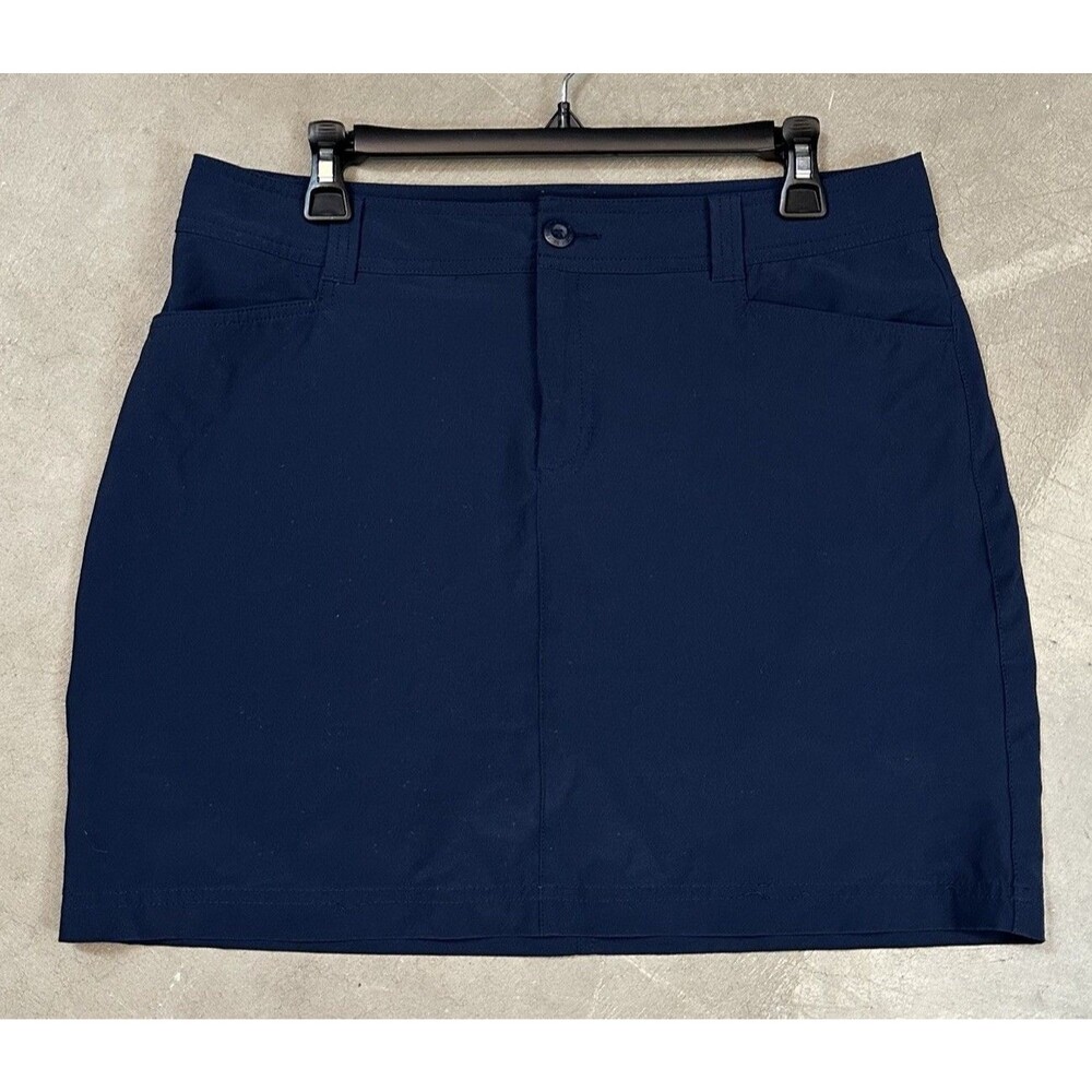 Eddie Bauer Size 10 Navy Blue Skort Adventurer 2.0 Pockets Zip Button Closure